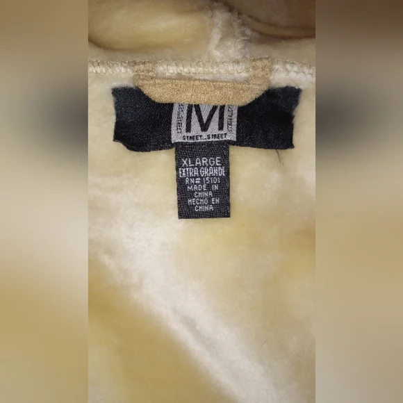 M Street Hooded Tan/ Beige Faux Shearling Coat,Size XL - Picture 4 of 4